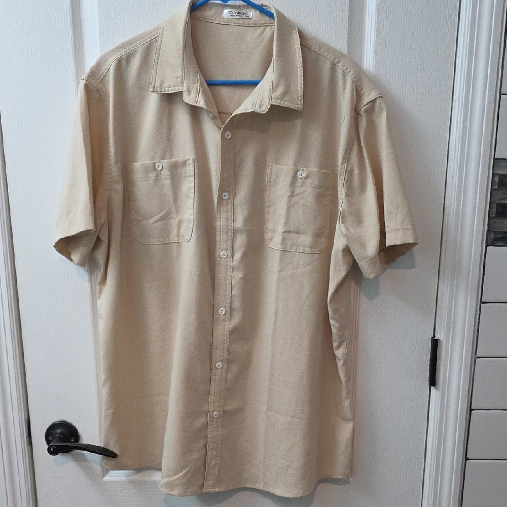 Men's 2X Dress Shirt Beige